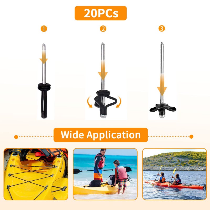 CLIO 10 Pcs Kayak Pad Eyes Kit with 20 Tri-Grip Rivet Kit for Kayaks - Image 5